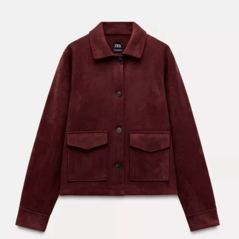 Zara Women's Deep Burgundy Utility Jacket